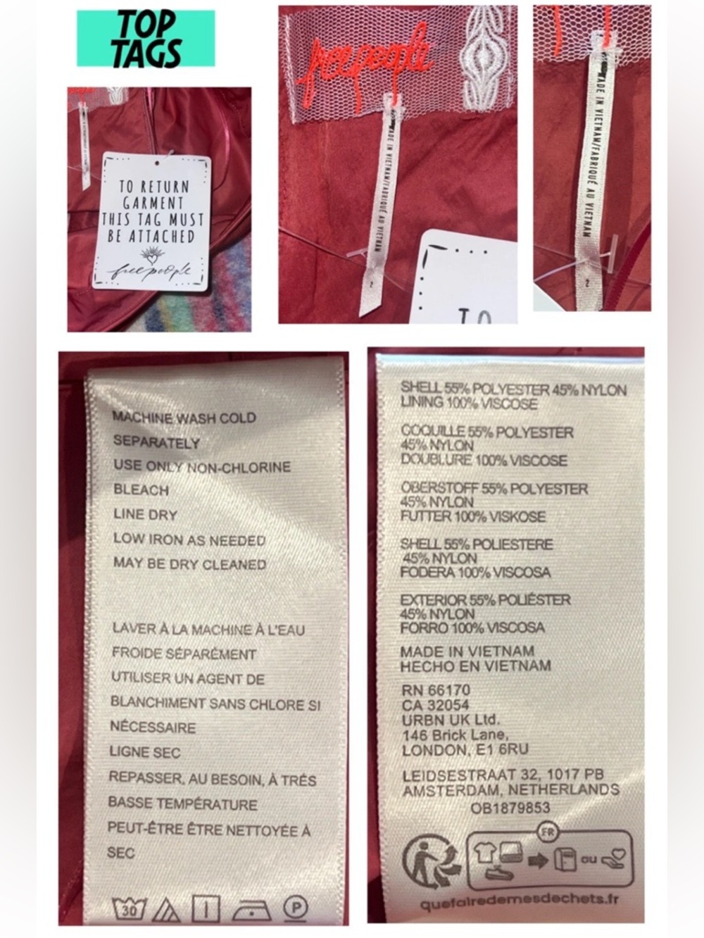 Free People Mya Set Rose Pink Sz 2 - Picture 10 of 16